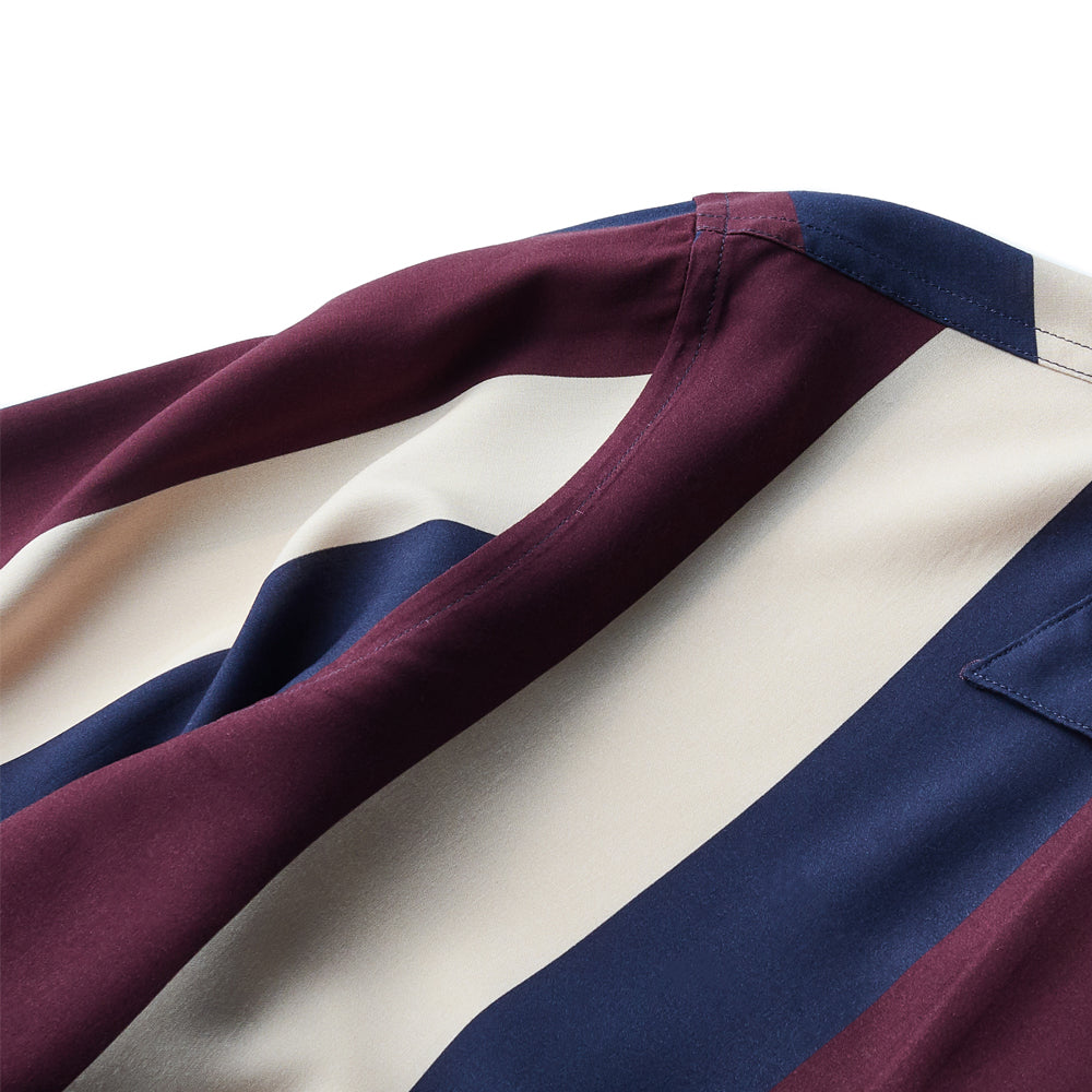 Wine Stripes Rayon Shirt