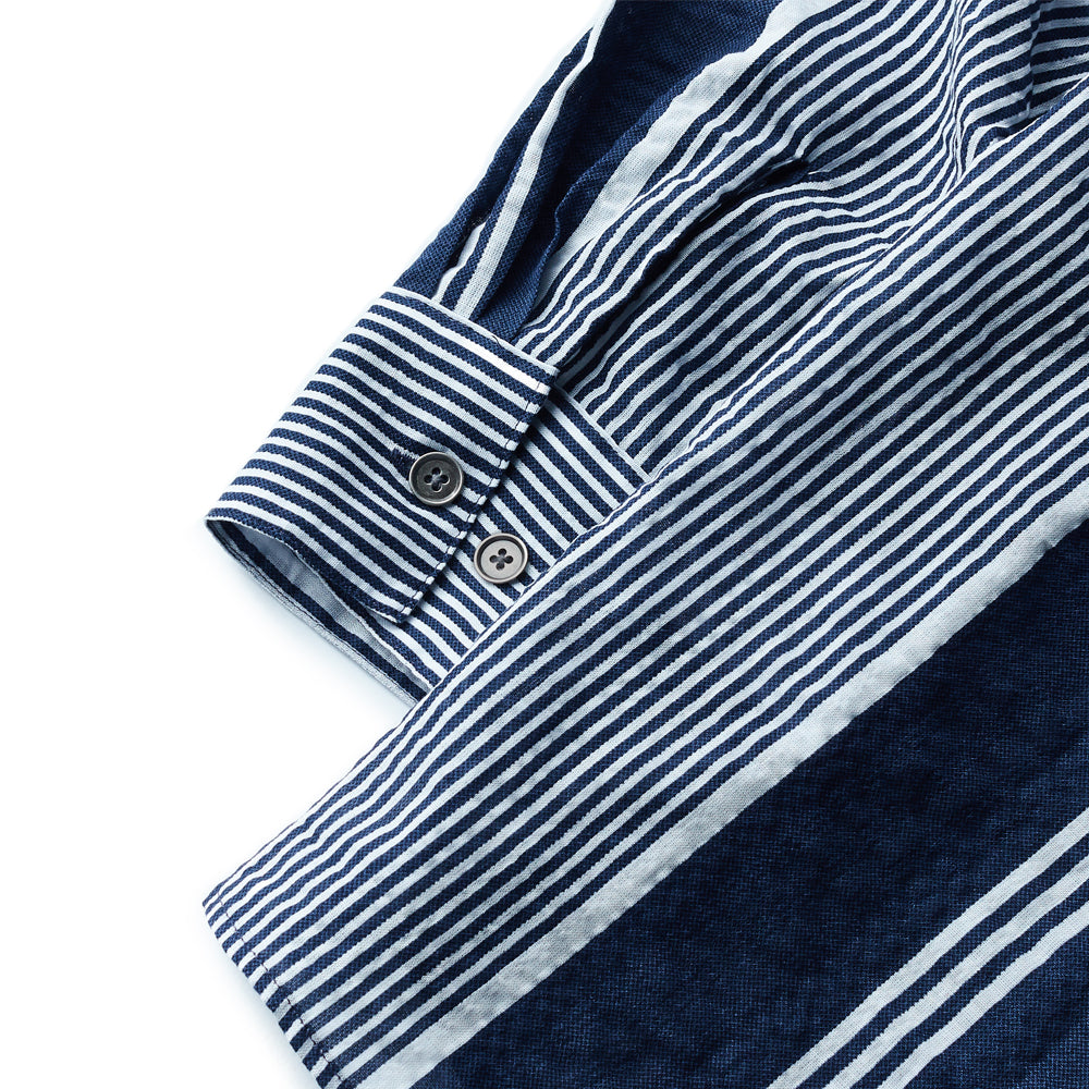 Navy Stripes Seersucker Shirt