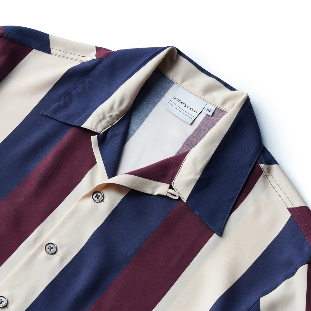 Wine Stripes Rayon Shirt