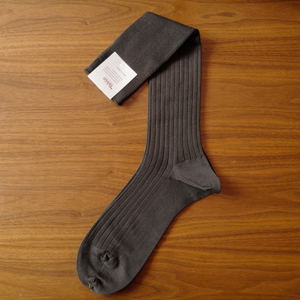 Brown DEOCELL® over-the-calf Ribbed Socks