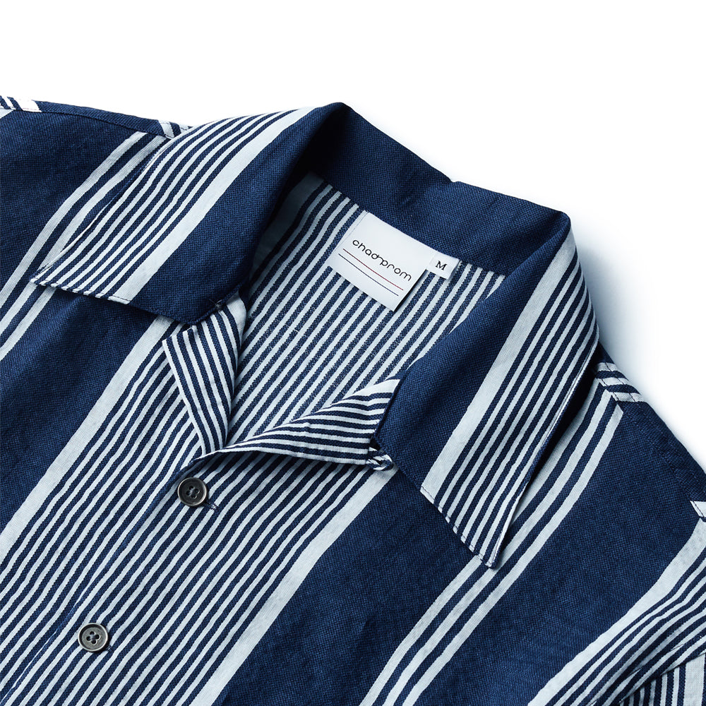 Navy Stripes Seersucker Shirt