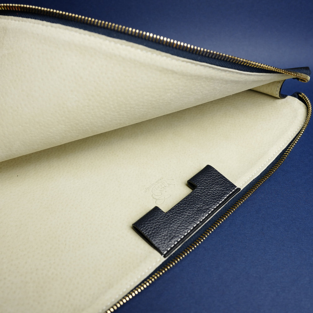 934B Small Document Case in Navy Calf