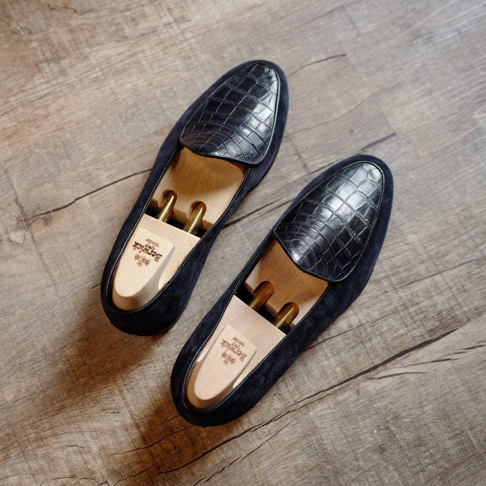 4950 Croco Loafers in Baltic Navy