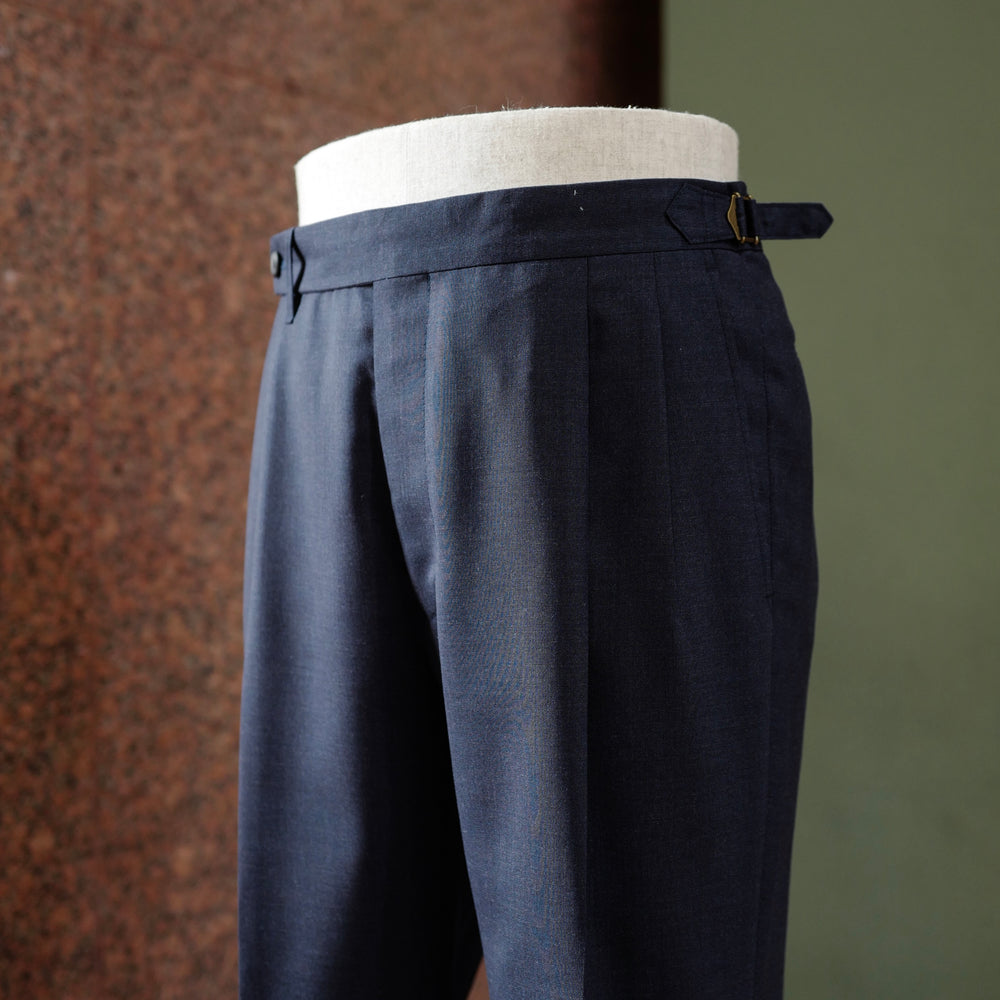 Navy Summer Wool Trousers