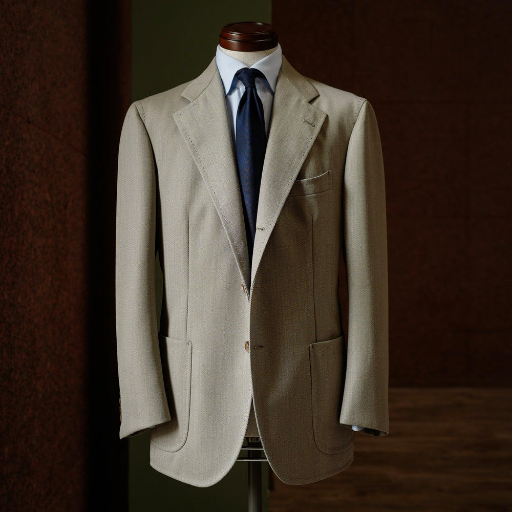 Beige Covert Cloth Single-breasted Jacket