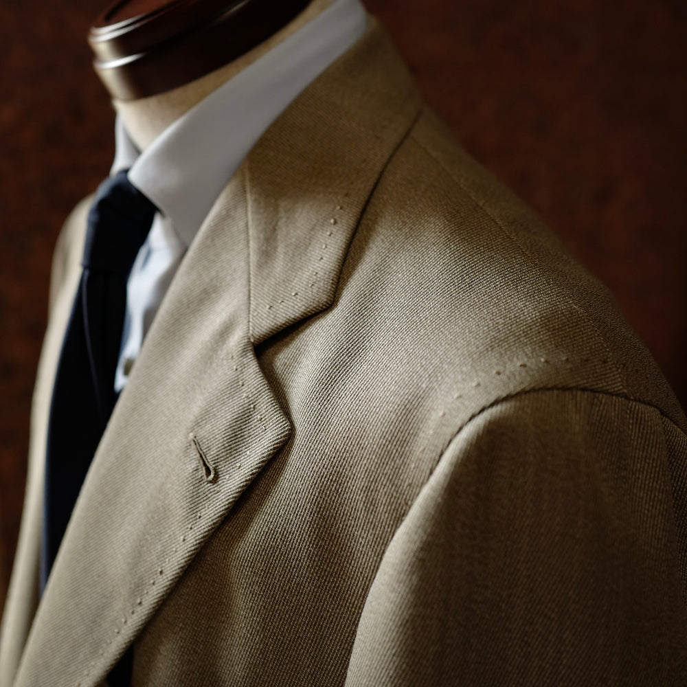Beige Covert Cloth Single-breasted Jacket