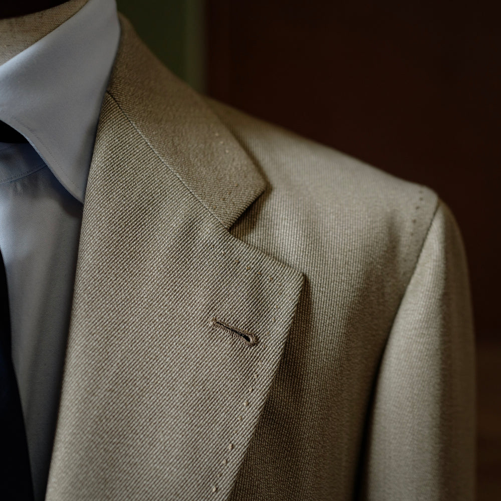 Beige Covert Cloth Single-breasted Jacket