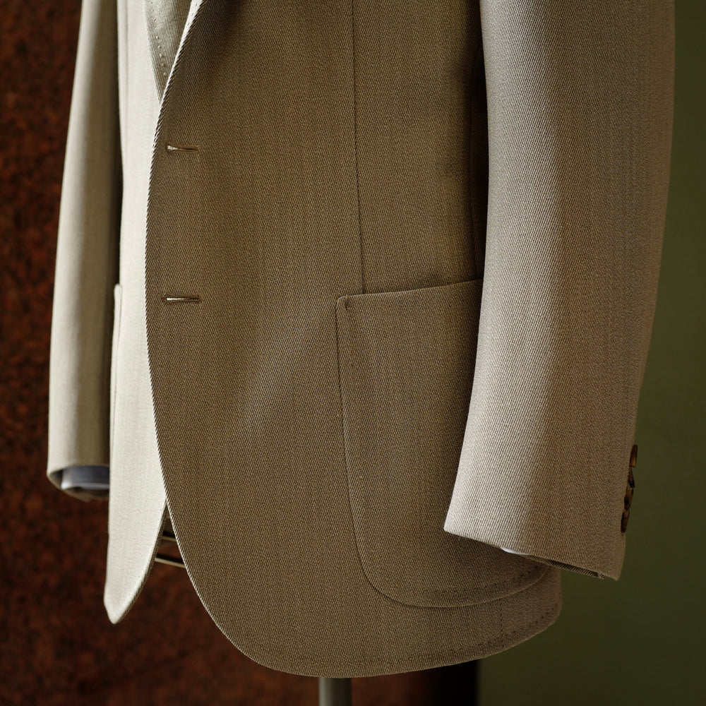 Beige Covert Cloth Single-breasted Jacket