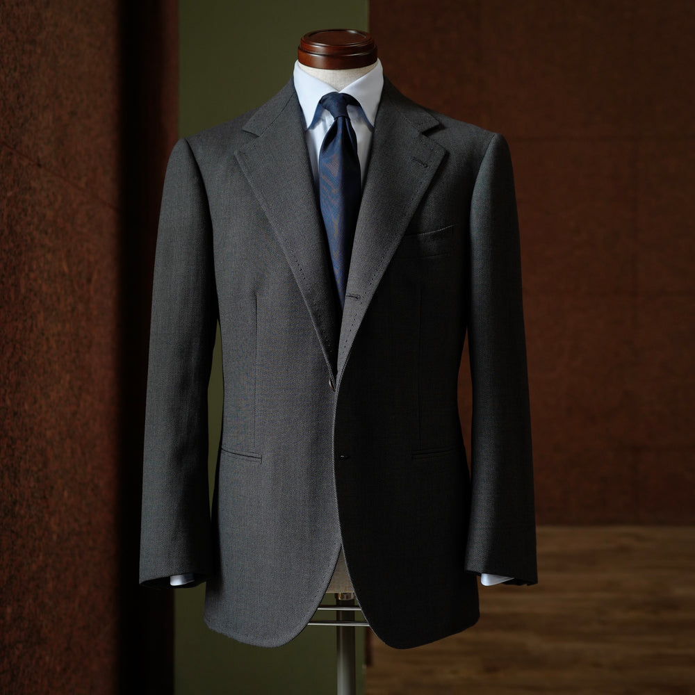 Grey Birdseye Single-breasted Jacket
