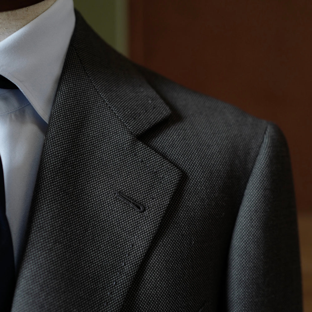Grey Birdseye Single-breasted Jacket