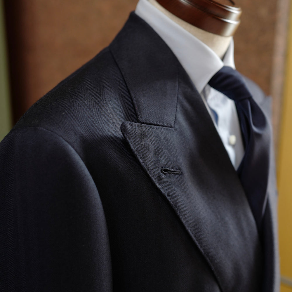 Navy Herringbone Suit
