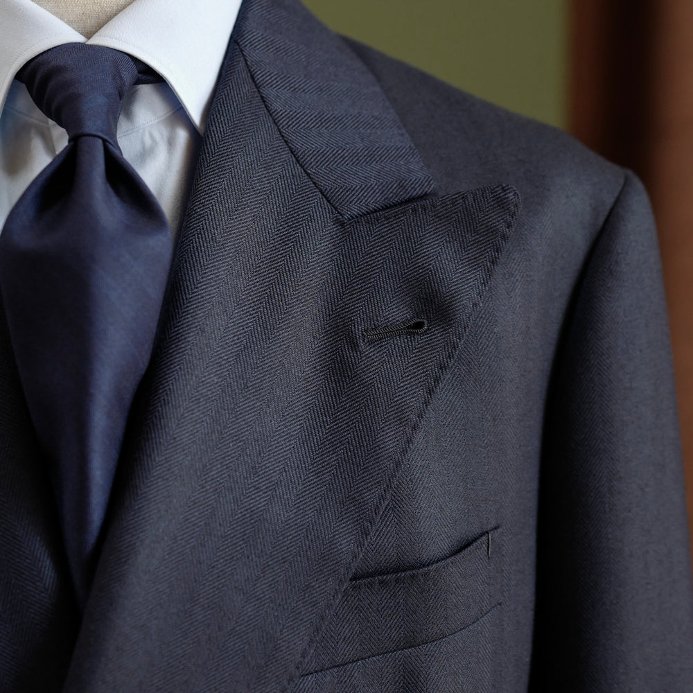 Navy Herringbone Suit