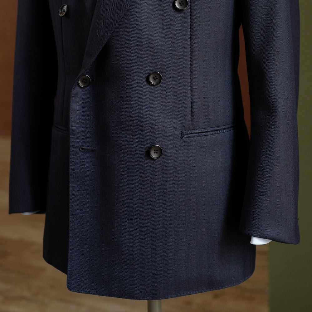 Navy Herringbone Suit