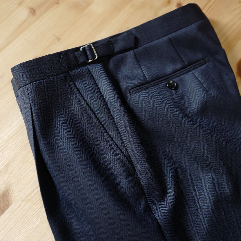 Navy Herringbone Suit