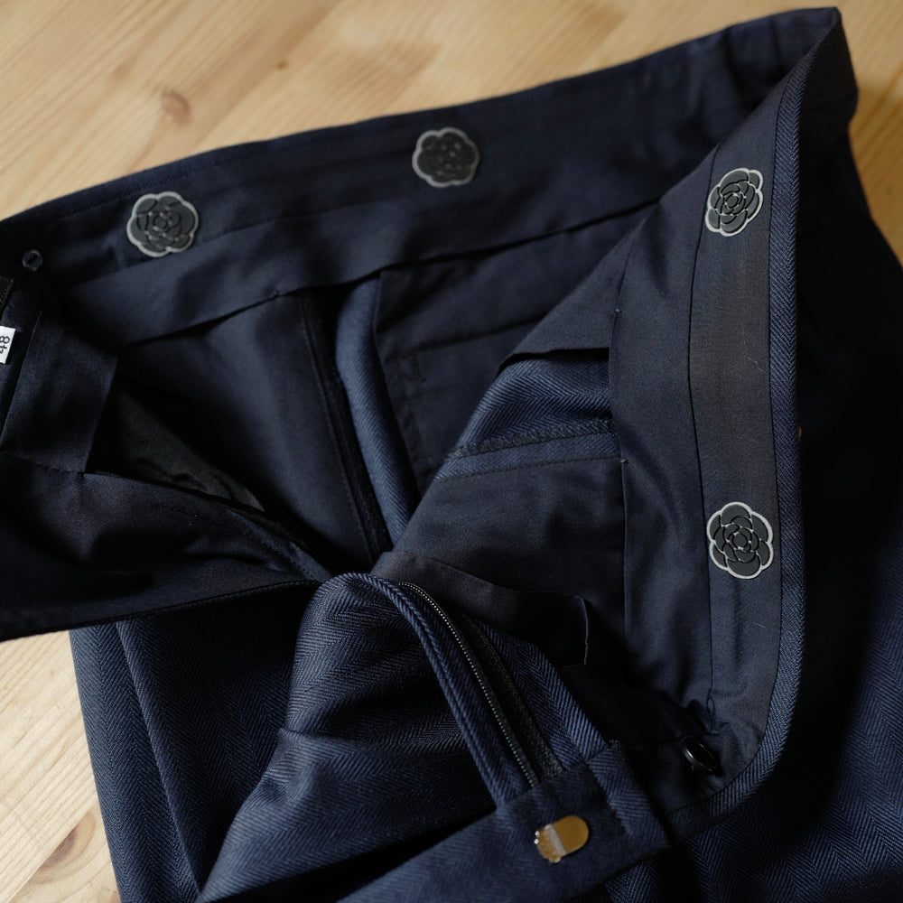 Navy Herringbone Suit