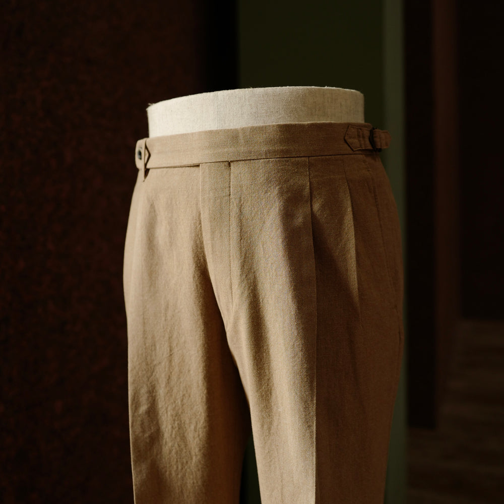 Brown Cotton Fresco Trousers