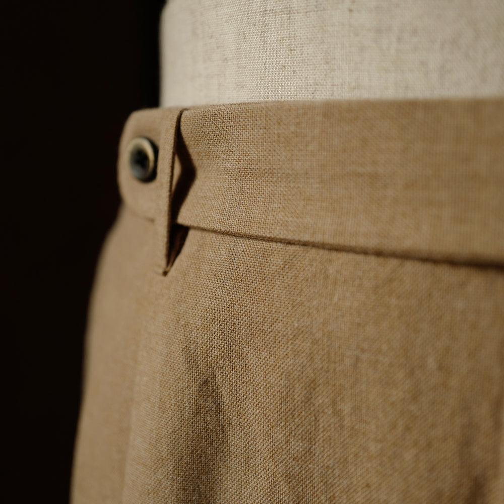 Brown Cotton Fresco Trousers