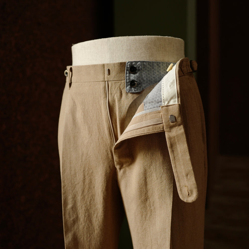 Brown Cotton Fresco Trousers