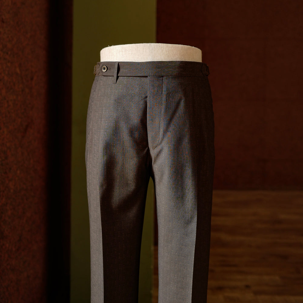 Brown textured Wool Trousers
