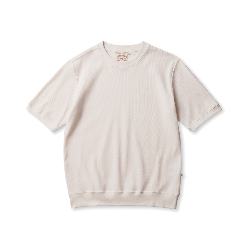 Waffle T-shirt in Cream