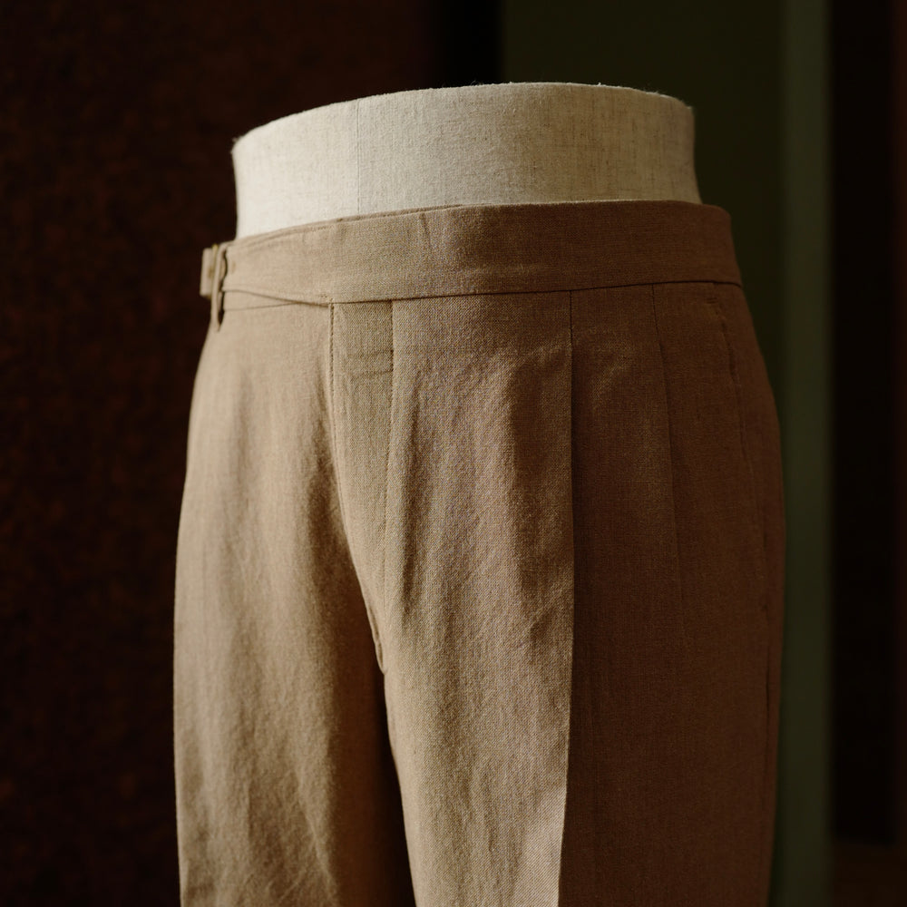 Brown Cotton Fresco Gurkha Trousers