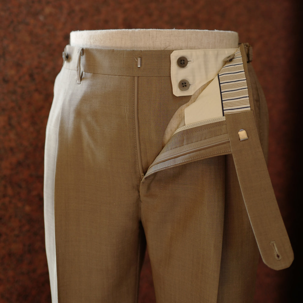 Beige Wool/Mohair Trousers