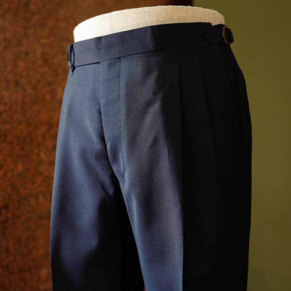 Navy Wool/Mohair Trousers