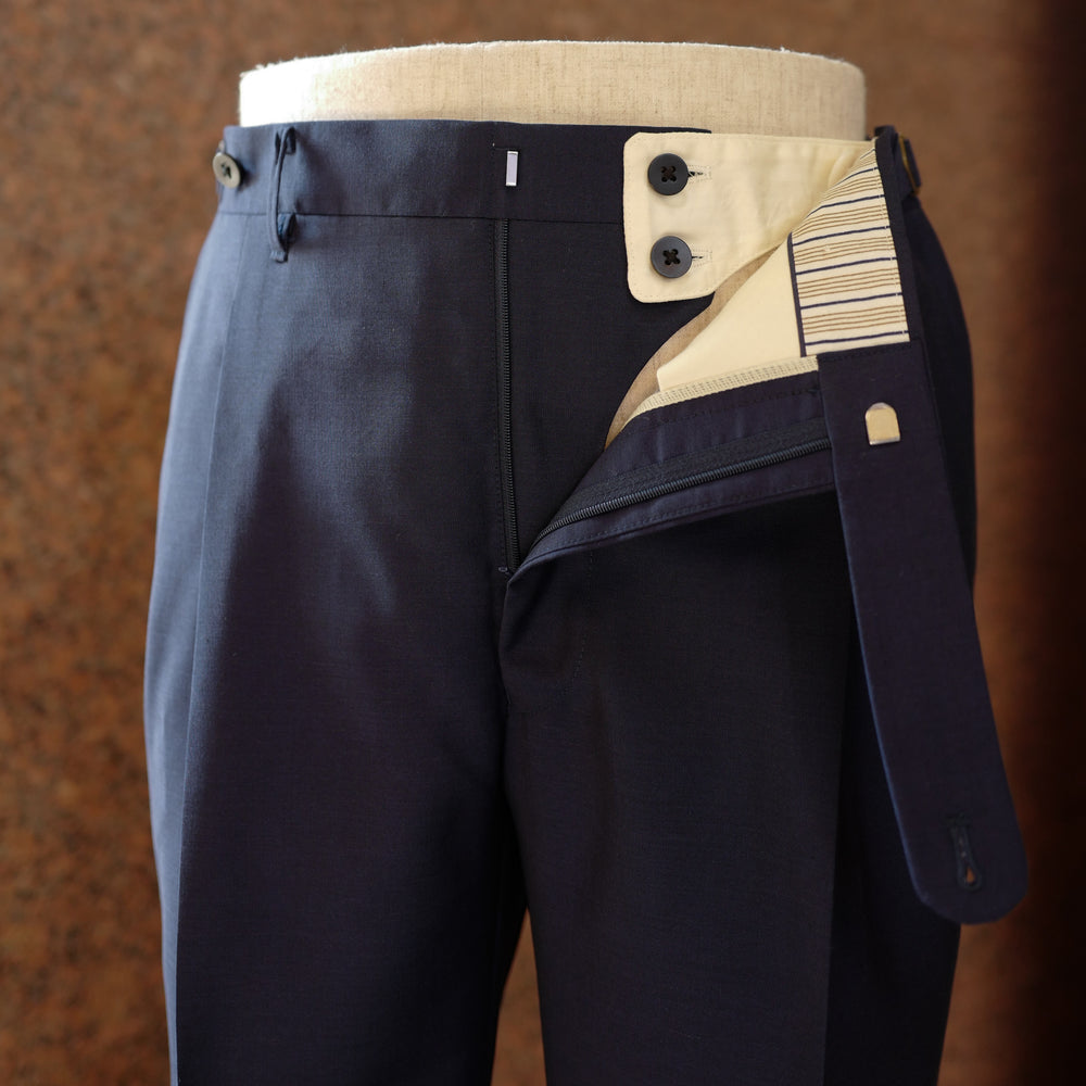 Navy Wool/Mohair Trousers