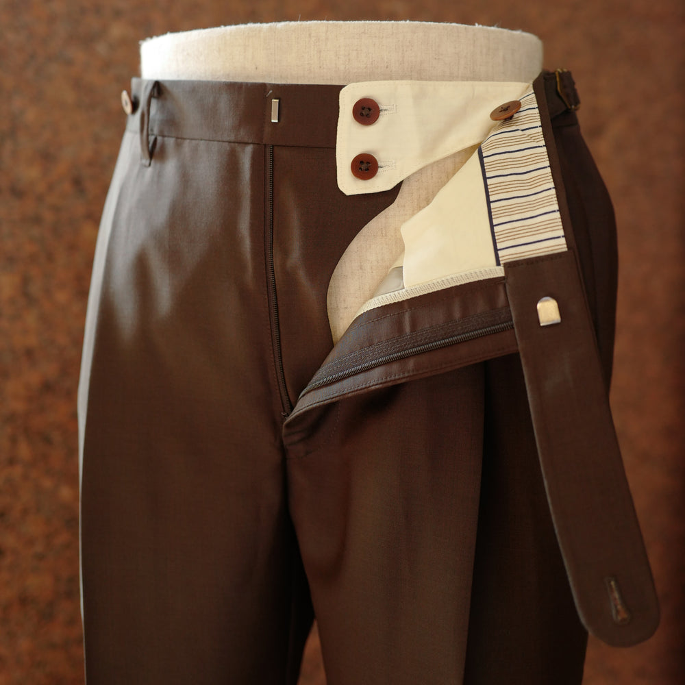 Brown Wool/Mohair Trousers