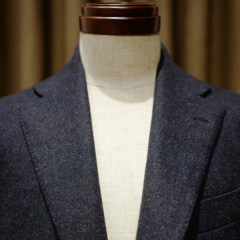 Navy Micro Pattern Flannel Suit