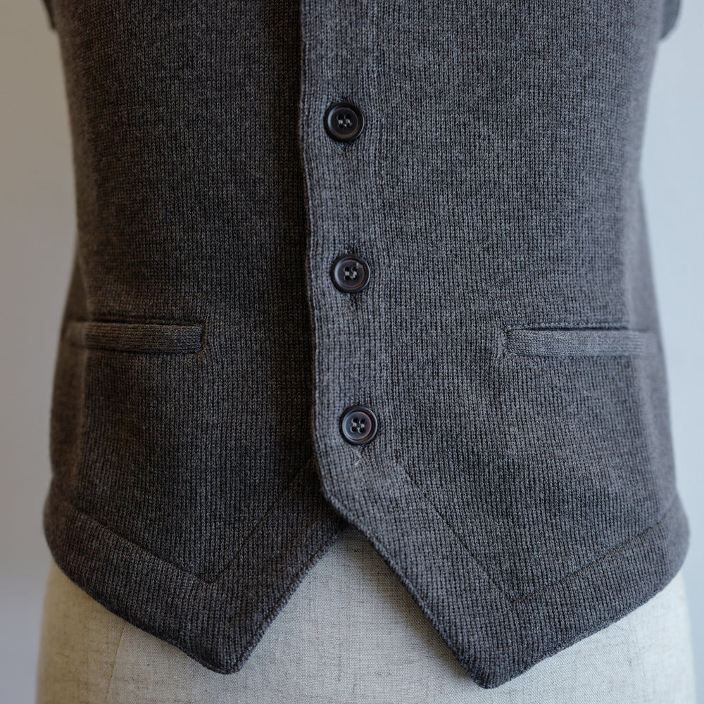Grey Single-breasted Gilet