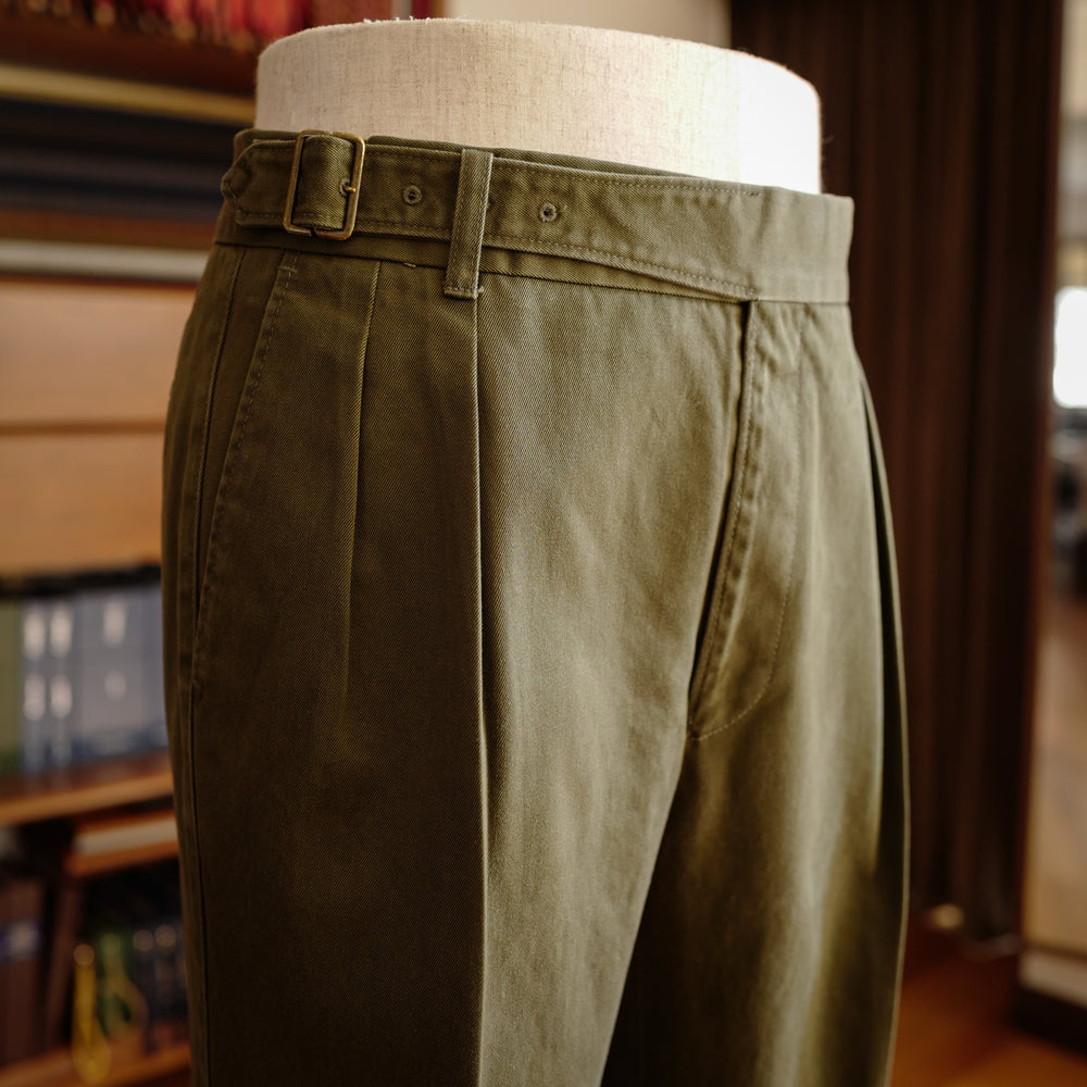 Green Cotton Gurkha Trousers