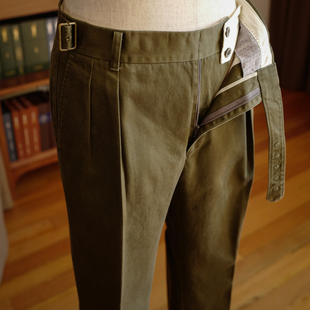 Green Cotton Gurkha Trousers
