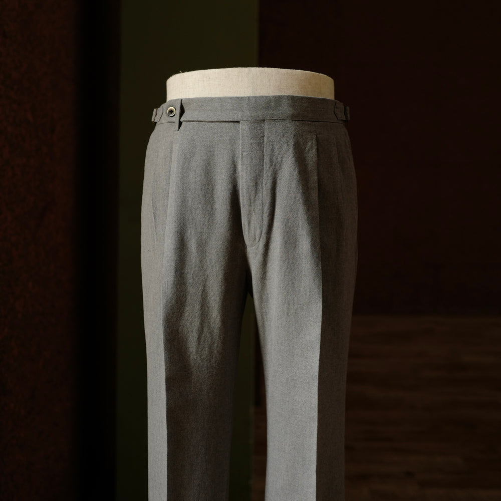 Grey Cotton Fresco Trousers