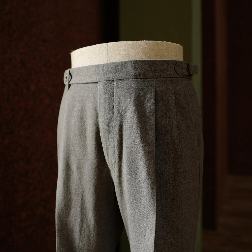 Grey Cotton Fresco Trousers
