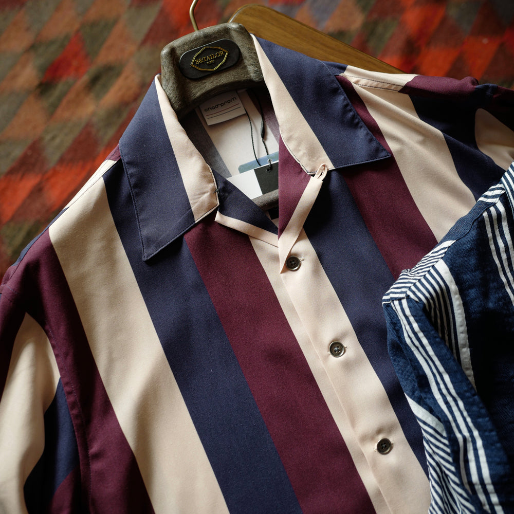 Wine Stripes Rayon Shirt