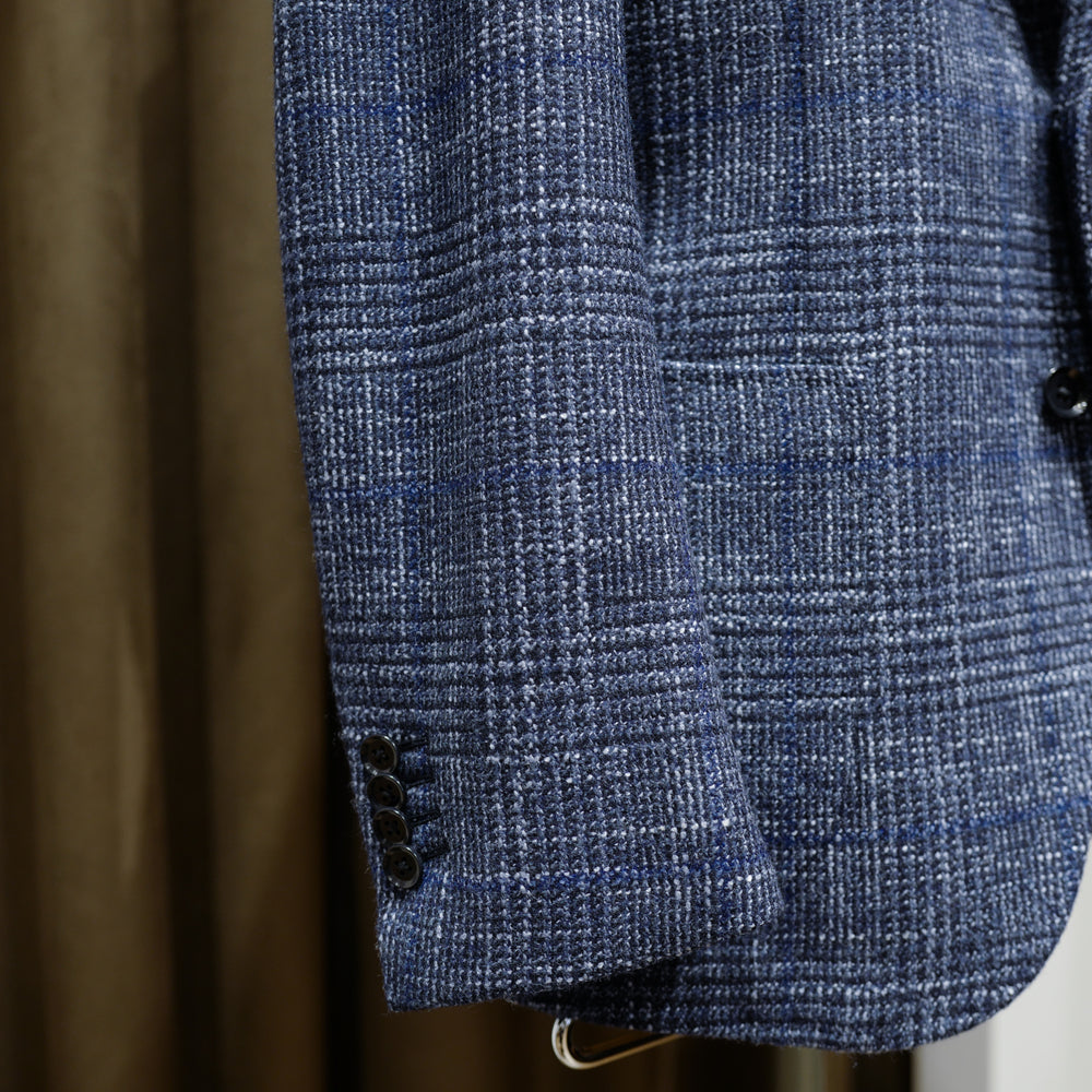 Blue Large Check Wool/Silk Jacket