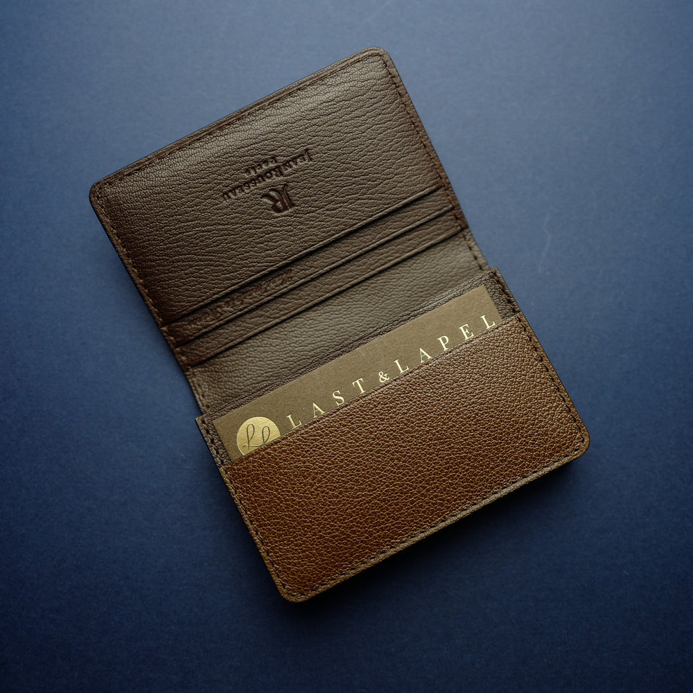 Brown Shrunken Calf Card Wallet