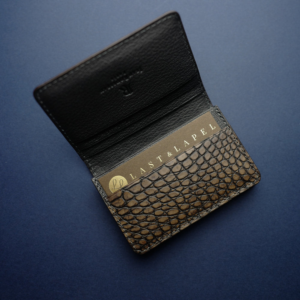 Vintage Brown Alligator Card Wallet