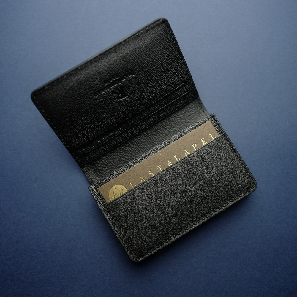 Black Shrunken Calf Card Wallet
