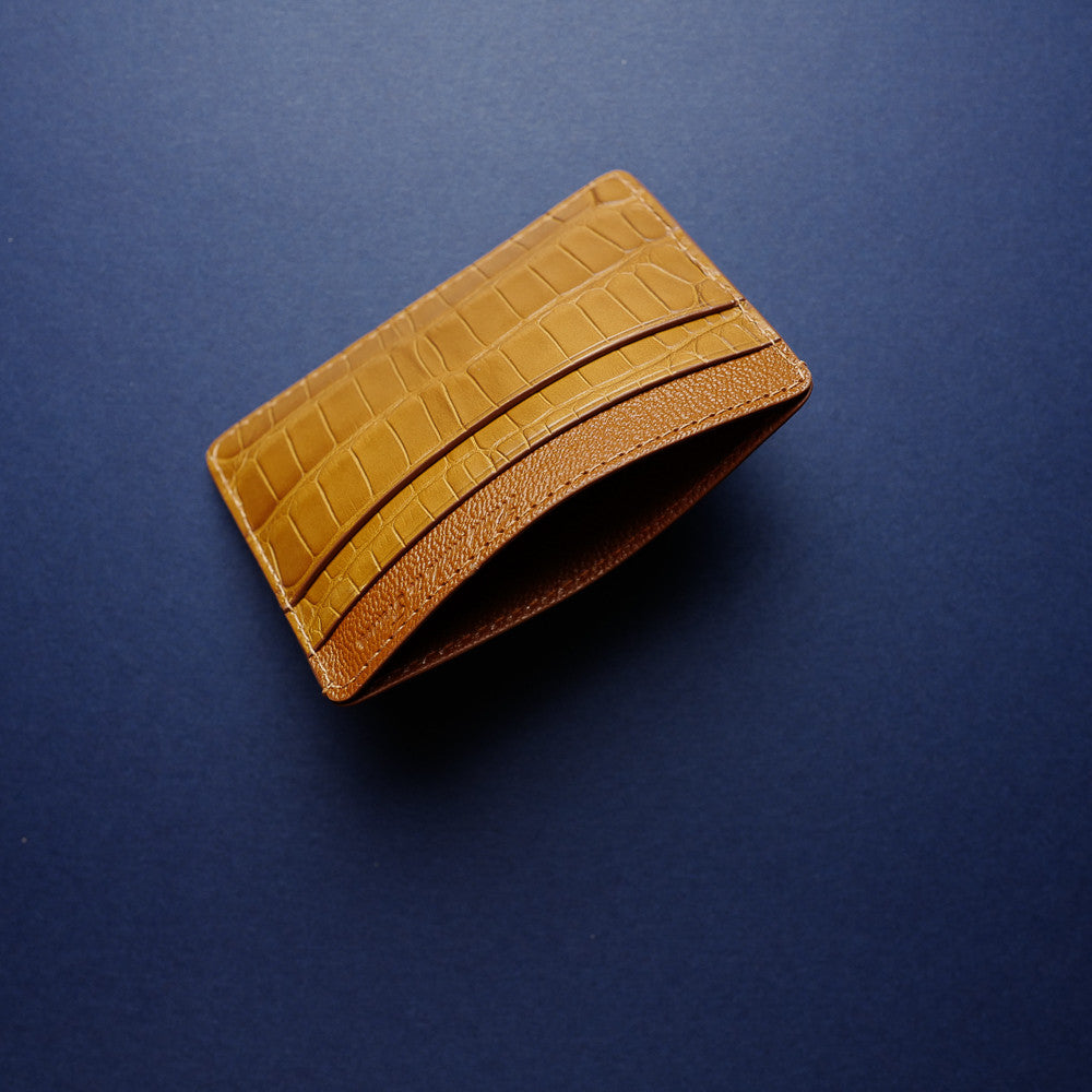 Honey Brown Alligator Card Holder