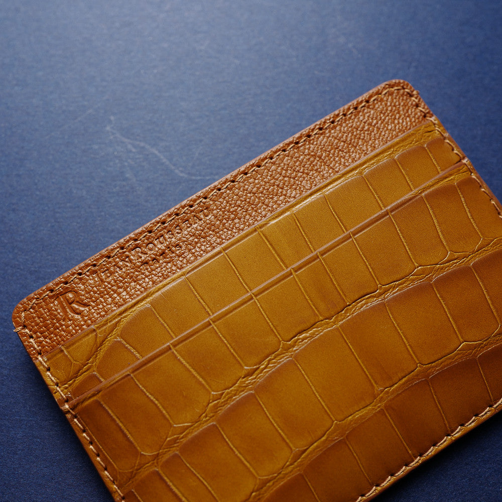 Honey Brown Alligator Card Holder