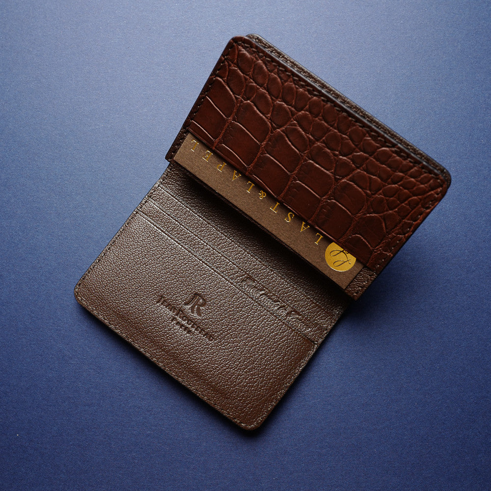 Dark Brown Alligator Card Wallet