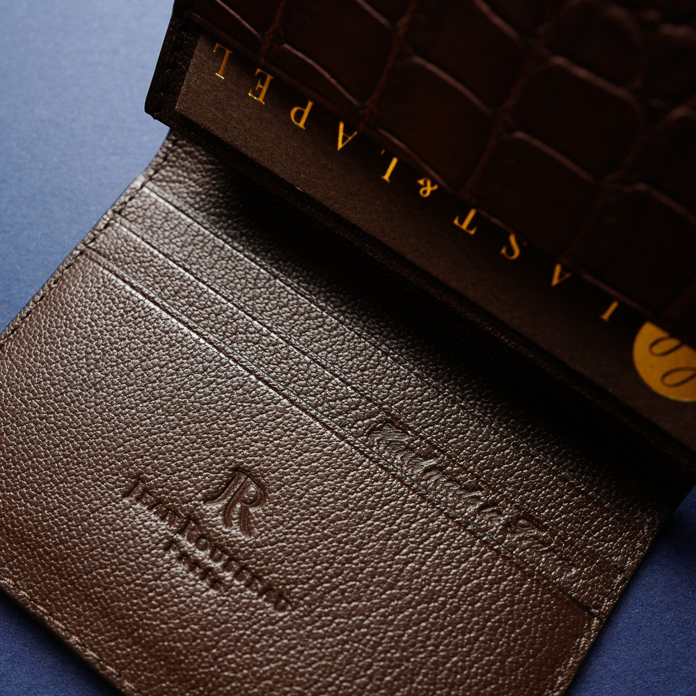 Dark Brown Alligator Card Wallet