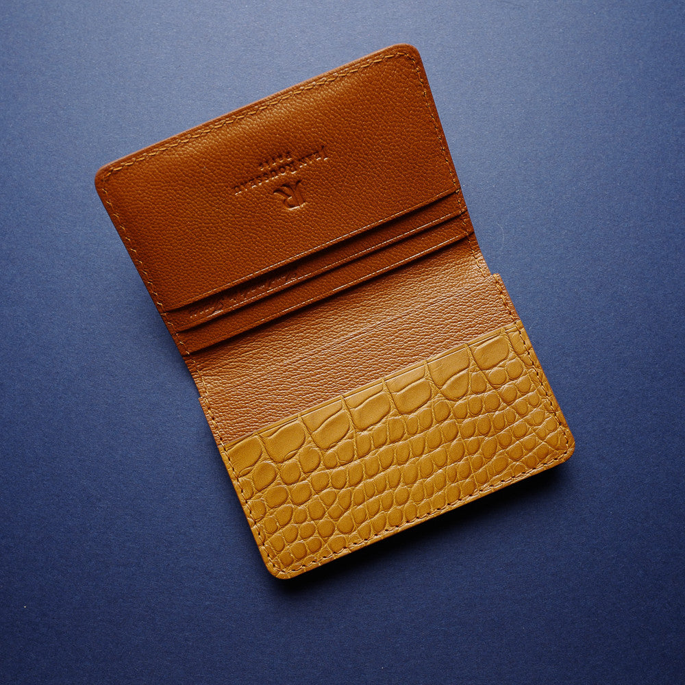 Honey Brown Alligator Card Wallet