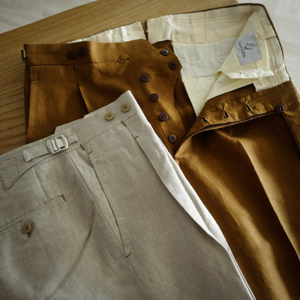 Tobacco Brown Linen Trousers