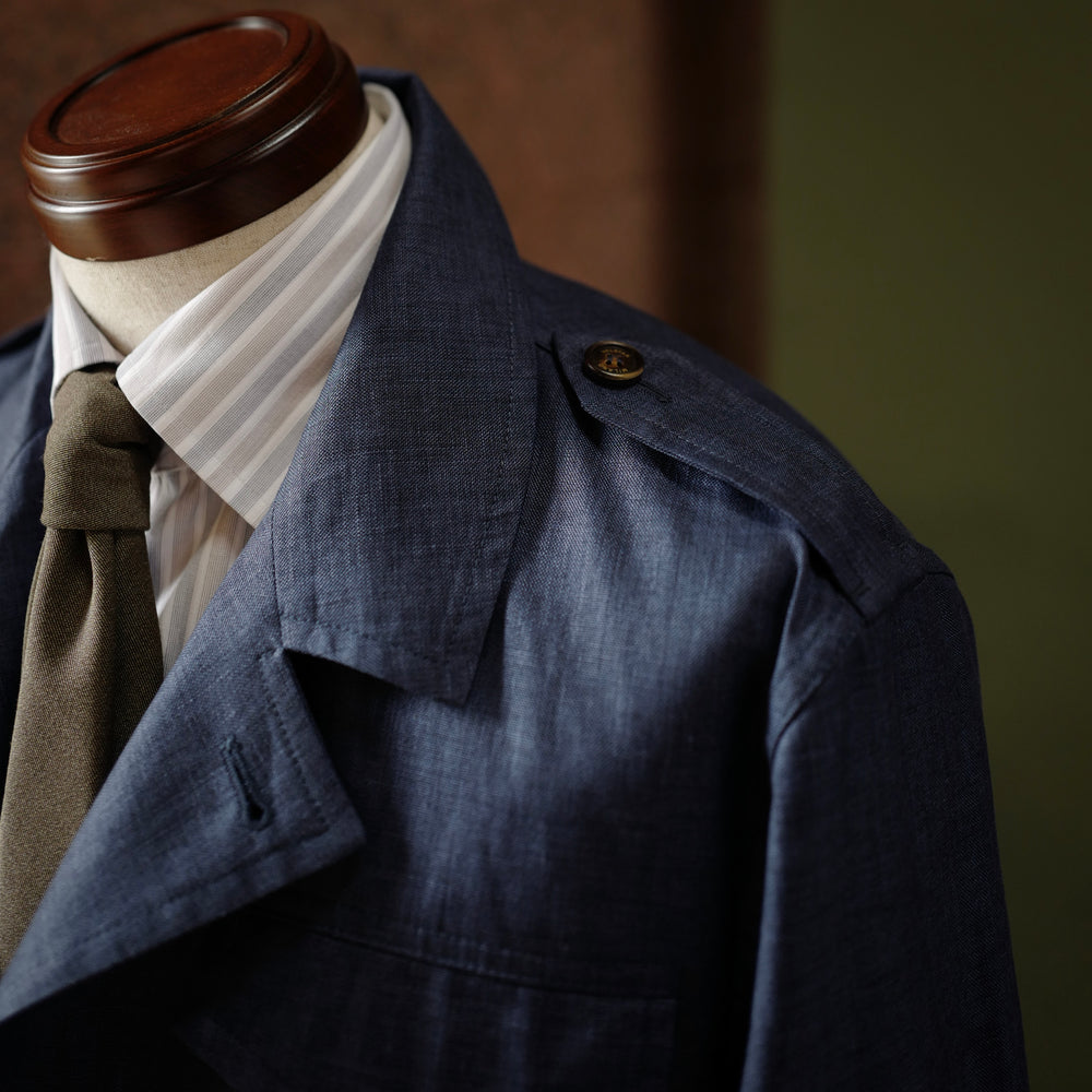 Valstarino Navy Wool/Silk/Linen M65 Field Jacket