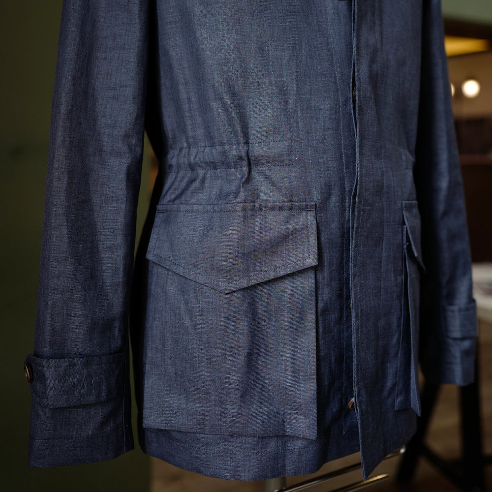 Valstarino Navy Wool/Silk/Linen M65 Field Jacket