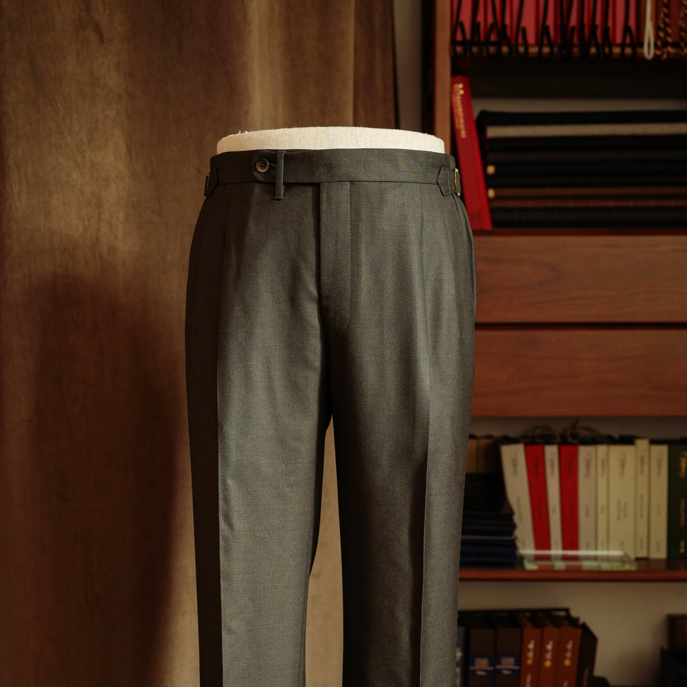 Melange Green Twill Trousers Mod.2