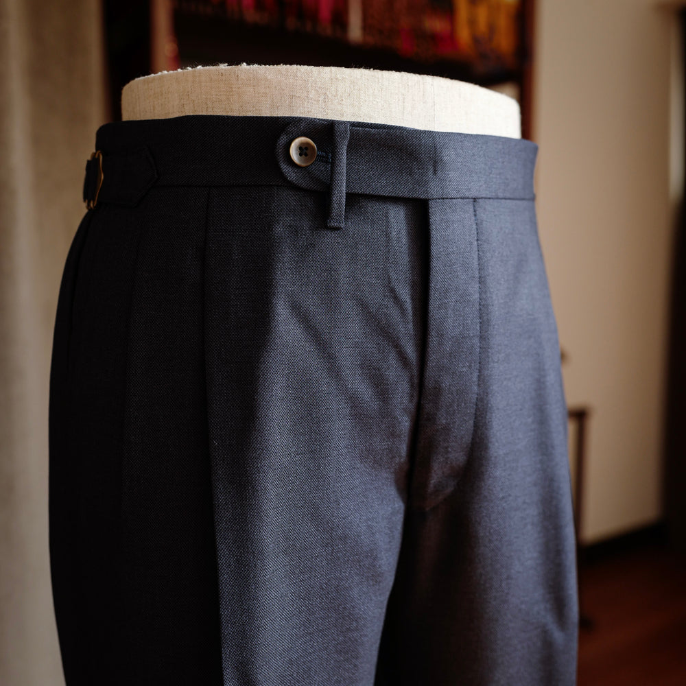 Navy Twill Wool Trousers Mod.2